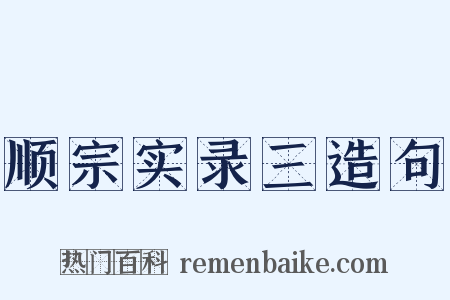 顺宗实录三造句是什么意思的图片